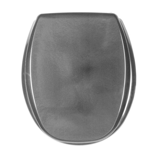 Toilet seat silver metallic